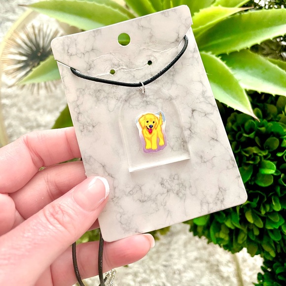 Lisa Frank Dog Acrylic Sticker Necklace - Picture 2 of 7